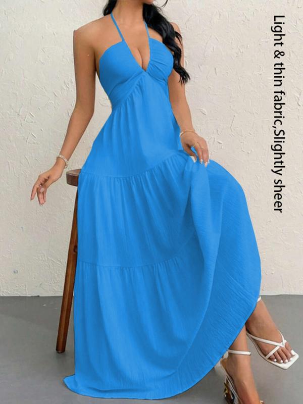 Sundream Halter Maxi Dress in black