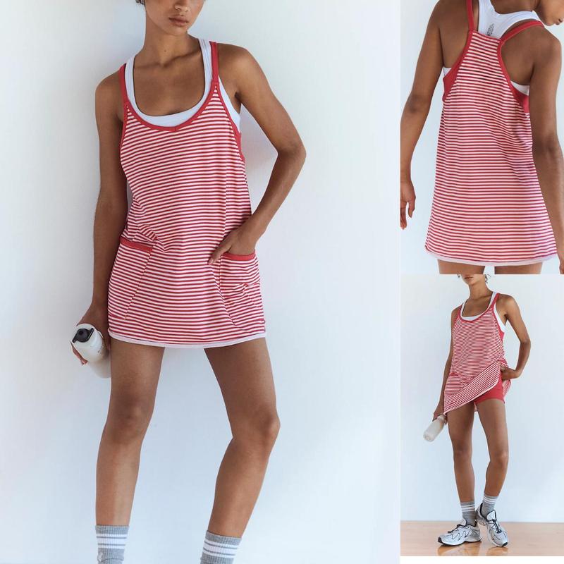 Striped Tank Dress - Fabric Detail