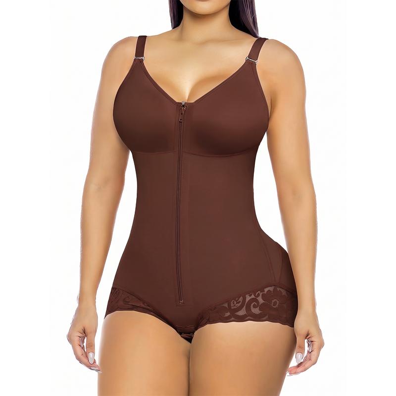 Sculpt & Lift Full Body Shaper in chocolate brown, front view