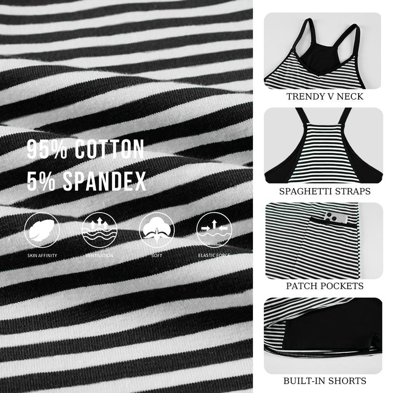 Striped Tank Dress - Green