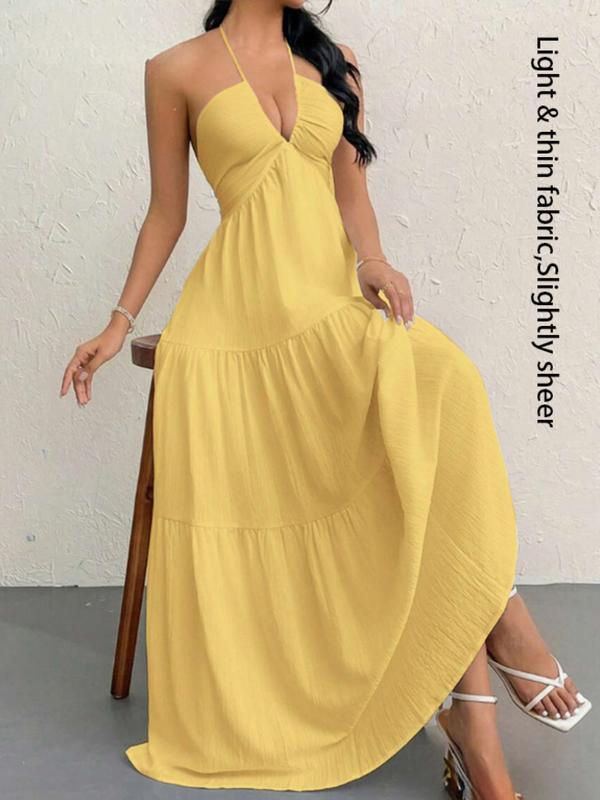 Sundream Halter Maxi Dress in sky blue