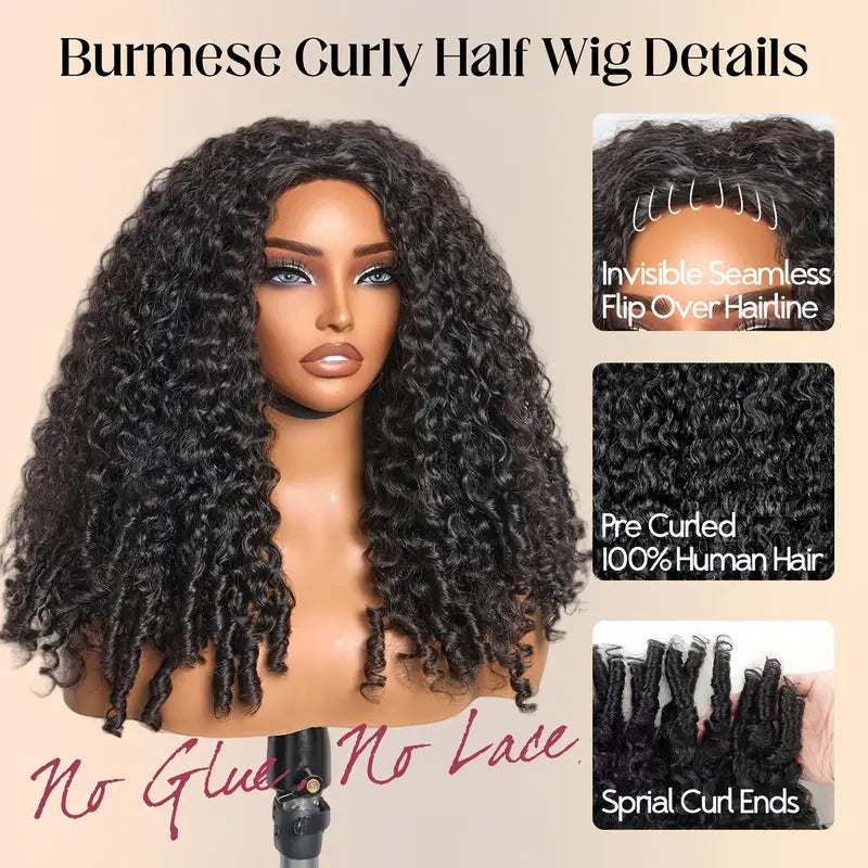 Spiral curly ends - soft, shiny and naturally curly texture